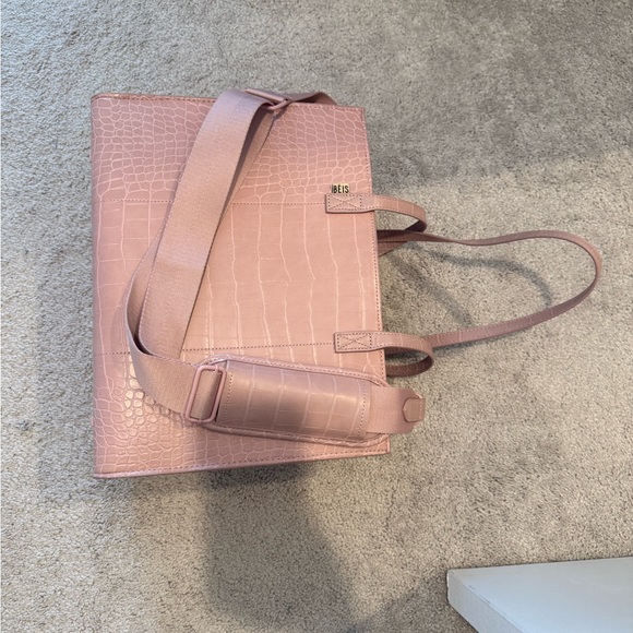 BEIS Pink Croc-Embossed Tote Bag - Picture 1 of 8
